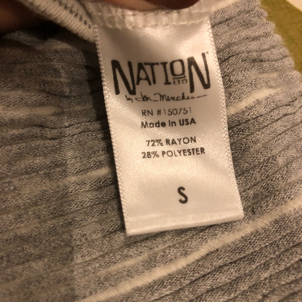 NATION Ribbed High-Low Long Sleeved Top S - Picture 6 of 6